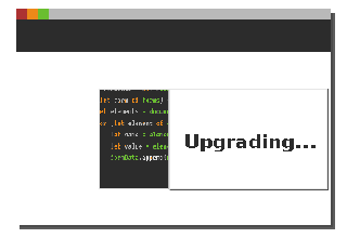 Animated .gif of a web application being upgraded.