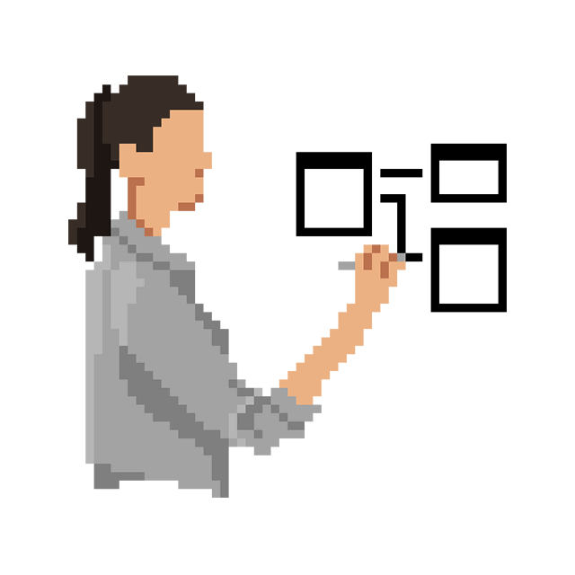 Animated .gif of a woman writing on a whiteboard.