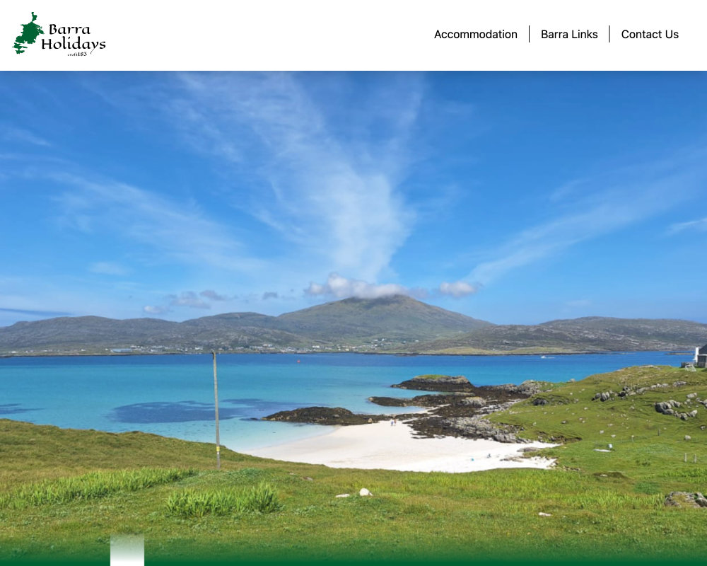 Picture of the barraholidays.co.uk website