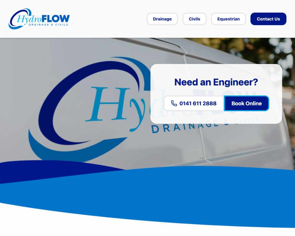 Picture of the hydroflow-dc.com website
