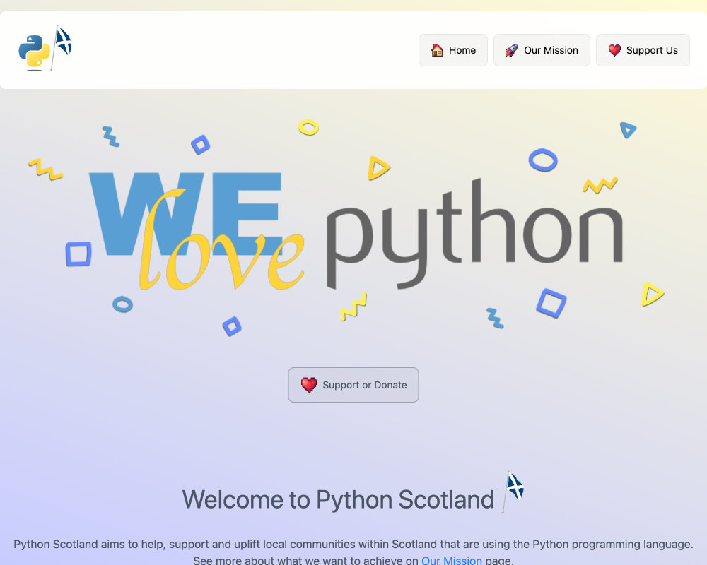 Picture of the python.scot website